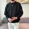 Novo suéter 2023 masculino marca de moda coreana cor sólida slim suéter básico outono e inverno gola alta meia gola