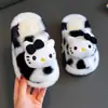 Pantuflas de Algodón para Niños Otoño e Invierno Niñas Dibujos Animados Zapatos de Casa para Interior Lindos Antideslizantes Niños Pequeños Niñas Bebé Zapatillas de Piso