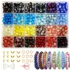 Set de 24 Rejillas de Cuentas Redondas de Vidrio de 8 mm, Cuentas Jelly, Cuentas Burst, Accesorios para Pulseras de Joyería Hecha a Mano DIY