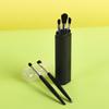 Novo Conjunto de Pincéis de Maquiagem de 5 Peças em Formato de Barril, Pincel Portátil para Sombra de Olhos, Pincel para Delineador, Conjunto Completo de Pincéis de Maquiagem para Iniciantes