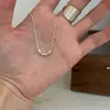 Collar de Cuentas de Plata Pura s925 para Mujer, Minimalista Coreano Estilo Ins Ovalado en Capas Moda Nicho Diseño Gargantilla