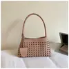 Bolsa de Ombro Feminina com Padrão Trançado Nicho Estilo Coreano 2026 Nova Moda Casual Cor Sólida Bolsa de Mão Bolsa de Ombro de Grande Capacidade