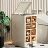 Bote de Basura Doméstico de Alta Calidad con Tapa para Sala de Estar, Baño, Inodoro, Portapañuelos, Ranura Estrecha, Operado con Pedal, Bote de Basura Impermeable