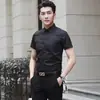 Comercio Exterior 2025 Camisa Versátil de Manga Corta de Verano de Gama Alta Color Sólido Camisa Casual de Seda Helada para Hombre