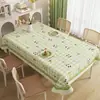 Toalha de mesa fresca e fofa, à prova d'água, à prova de óleo, resistente ao calor, resistente ao desgaste, lavagem gratuita, fofa de desenho animado, toalha de mesa longa fresca