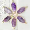 Pingente Multicolorido Multifacetado Exquisito de Cristal Natural Conector de Pedra Semi-preciosa para Acessórios de Joias DIY Colar de Suéter