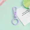 Llavero con mosquetón de anillo de dedo con resorte de pintura colorida, colgante para manualidades, hebilla de resorte para coche, decoración de bolsa