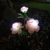 Luz de Flor Artificial de Peonía Solar LED Luz Decorativa para Patio Jardín Luz para Césped Luz de Atmósfera Impermeable para Exteriores