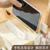 Organizador de escritorio con una caja de pañuelos de resorte, una caja de almacenamiento creativa y multifuncional, un portalápices de plástico de gran capacidad