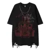 Camiseta Masculina de Manga Curta Solta Camiseta de Manga Curta Masculina Verão Gola Redonda Buraco Reto Camiseta de Meia Manga Camisa Básica Masculina