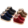 Zapatos de Algodón Cálidos de Felpa Gruesa de Invierno Suela Gruesa Antideslizante Cinta Mágica Cubierta del Talón Botas de Algodón Zapatillas de Algodón con Felpa Adicional para el Hogar para Personas Mayores