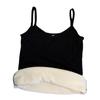 Chaleco Espeso Forrado de Lana para Mujer Otoño e Invierno Ajustado Ceñido Ropa Interior de Capa Base sin Mangas Doble Capa Tirantes Chaleco Interior Cálido