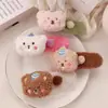 Grampo de Cabelo de Urso de Pelúcia Fofo Presilha Jacaré Grande Presilha Premium para Mechas Laterais Outono e Inverno Grampo de Cabelo para Menina Acessório de Cabeça