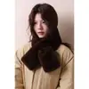 Bufanda Peluda de Color Sólido para Mujer, Suave Calentador de Cuello de Peluche Estilo Coreano Chica Linda, Cuello Cálido de Piel Sintética de Conejo Estilo Ins para Invierno