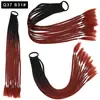 Pelucas Trenzadas de Colores Estilo Europeo y Americano, Coletas de Color Degradado, Trenzas de Espiga de Celebridades de Internet, Trenzas de Boxeadora de Tres Hebras para Discoteca