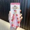 Corrente de Celular com Contas de Tulipa Corrente para Pendurar em Bolsa de Flor para Meninas Lanyard de Celular de Cristal Exquisito Pequeno Presente Atacado