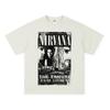 Camiseta de manga corta retro americana para hombre, de verano, de algodón grueso, de marca de moda, de media manga, para niño.