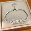 Pulsera de Plata Zirconia Perla Lazo Estilo Coreano Dulce y Fresca Moda Ligera de Lujo Alta Gama Versátil Joyería de Mano para Mujeres