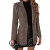 Jaqueta Blazer Clássica Xadrez Europeia e Americana 2025, Jaqueta Blazer Profissional Elegante e Fashion