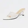 Suministro Transfronterizo de Sandalias de Verano con Bordados de Encaje de Tacón Alto, Zapatos de Tacón Bajo Kitten Heel con Punta Fina, Zapatos para Mujer de Noche, Fiesta, Viaje
