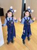 Traje de Ropa de Primavera para Niñas 2025 Nuevo Estilo Ropa de Policía Conejo Judy Infantil Conjunto de Tres Piezas para Niña de Primavera y Otoño