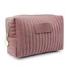 Bolsa de tocador a rayas de alta apariencia más vendida transfronteriza, Clutch de terciopelo Otoño e Invierno, Neceser acolchado de terciopelo, Portátil