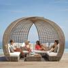 Conjunto Creativo de Sofás para Exteriores para Alojamiento, Popular en Redes Sociales, Cama Lounge para Piscina de Hotel Resort Nido de Pájaro de Ratán en la Costa de Bali