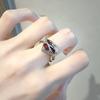 Nuevo anillo abierto rojo moda femenina Corazón de espinas Anillo de alto sentido diseño de nicho chica hot Accesorios blancos