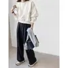 Moletom Raglan Retro 2025 com Gola Redonda para Mulheres Primavera e Outono Pequeno Moda Casual Versátil Top Pulôver Curto