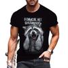 2023 Novo Padrão Pequeno Guaxinim Estampado Camiseta Transfronteiriça Moda Rua Tendência Esportes Camiseta 3D Masculina Manga Curta