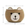 Cesta de Armazenamento Tecida de Urso de Desenho Animado Cesta de Armazenamento de Lanches e Brinquedos Corda de Algodão Barril de Armazenamento para Acabamento de Sala de Estar Doméstica