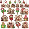 36 Peças Decoração de Árvore de Natal Doce de Natal Pirulito Redondo Casa de Pão de Gengibre Trem Plano Rosquinha Bolo Festa