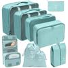 Set de Bolsas de Almacenamiento para Viaje, Set de 11 Piezas para Viajes de Negocios, Bolsas de Almacenamiento con Cordón para Ropa, Bolsas de Almacenamiento Plegables de Malla para Maquillaje y Artículos de Tocador