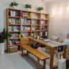 Estantería de madera de olmo viejo hecha a medida, librería de piso a techo, estante de almacenamiento de rejilla de madera maciza pura para almacenamiento en la sala de estar