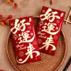 Envelopes vermelhos de estilo chinês para caligrafia, com carimbo dourado e texto criativo para prosperidade e sucesso, envelopes universais de sorte para o Ano Novo