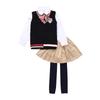 Uniformes de Jardín de Niños Primavera y Otoño 2024 Nuevo Estilo Británico Ropa para Niños Uniformes de Primaria y Secundaria Uniformes de Clase Conjunto de Cuatro Piezas