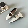 Zapatos Mary Jane vintage estilo francés para mujer 2026, con aumento interno de altura, punta cuadrada, corte bajo, estilo delicado, zapatos de noche, zapatos de primavera y otoño de una sola capa