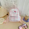Mochila de Ombro Portátil de Pelúcia Gatinho Hello Kitty Coração de Menina Mochila Fofa de Rua Presente