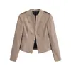 Chaqueta Blazer Corta de Manga Larga con Botones, Diseño Nuevo de Doble Botonadura, Corte Ajustado para Mujer, Primavera y Otoño 2026