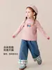 Ropa Infantil Amila 2026 Nuevas Llegadas de Invierno Camiseta de Manga Larga Cálida para Niñas con Cuello Semi Alto Estampado de Dibujos Animados