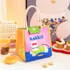 Bolsa Lancheira Animal Desenho Animado Fofo com Camada Espessa de Folha de Alumínio para Isolamento, Bolsa Lancheira para Estudante Estilo Japonês