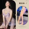 Qiaozi Lencería Sexy Lazo Malla Sexy Sexy Pijama Pecho Pequeño Puro Estilo Lujuria Encaje Dulce Tirantes 607