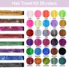 Clip de Tinsel para Cabello, Hilo Dorado, Hilo Dorado Láser, Hilo Metálico de Colores, Trenzado de CabelloProcesamiento Personalizado