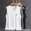 Homens Gelo Seda Malha Oca Cool Vest Masculino Verão Colete Fino Slim Fit Esportes respirável Fitness Bottoming Shirt