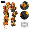 Guirnalda de Hojas de Arce Artificial Transfronteriza, Decoraciones Colgantes de Hojas Artificiales para Festival de la Cosecha de Otoño, Halloween, Decoraciones para Fiesta en el Jardín al por Mayor