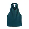Fabricante Mayorista de Ropa para Mujer Transfronteriza Moda Femenina Estilo Europeo y Americano Nuevo 2025 Top Halter Sexy de Satén