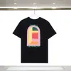 Camiseta de comercio exterior fuente nicho verano nuevo estampado logo Casablanca camiseta de manga corta mujer 100% algodón puro