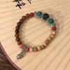 Nueva Colección de Pulseras Chinas ~ Pulsera de Cerámica con Cuentas Estilo Étnico Estilo Zen Estilo Nacional Pulsera Elástica con Colgante para Mujer