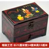 Caja de joyería de laca de Pingyao, caja de regalo de boda retro de madera, caja de maquillaje de novia, artesanía roja del patrimonio cultural inmaterial chino.