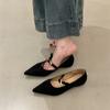 Sapatos Femininos Vermelhos Bico Fino Estilo Francês 2025 Primavera e Outono Novos Sapatos Mary Jane Retrô Salto Escondido Sapatilhas